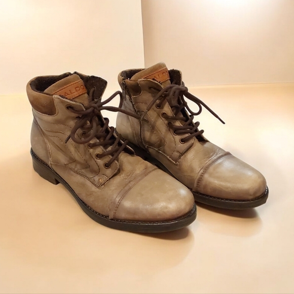 Aldo Other - ALDO Preliand men's lace-up Distressed Leather Combat Boots Size 9.5